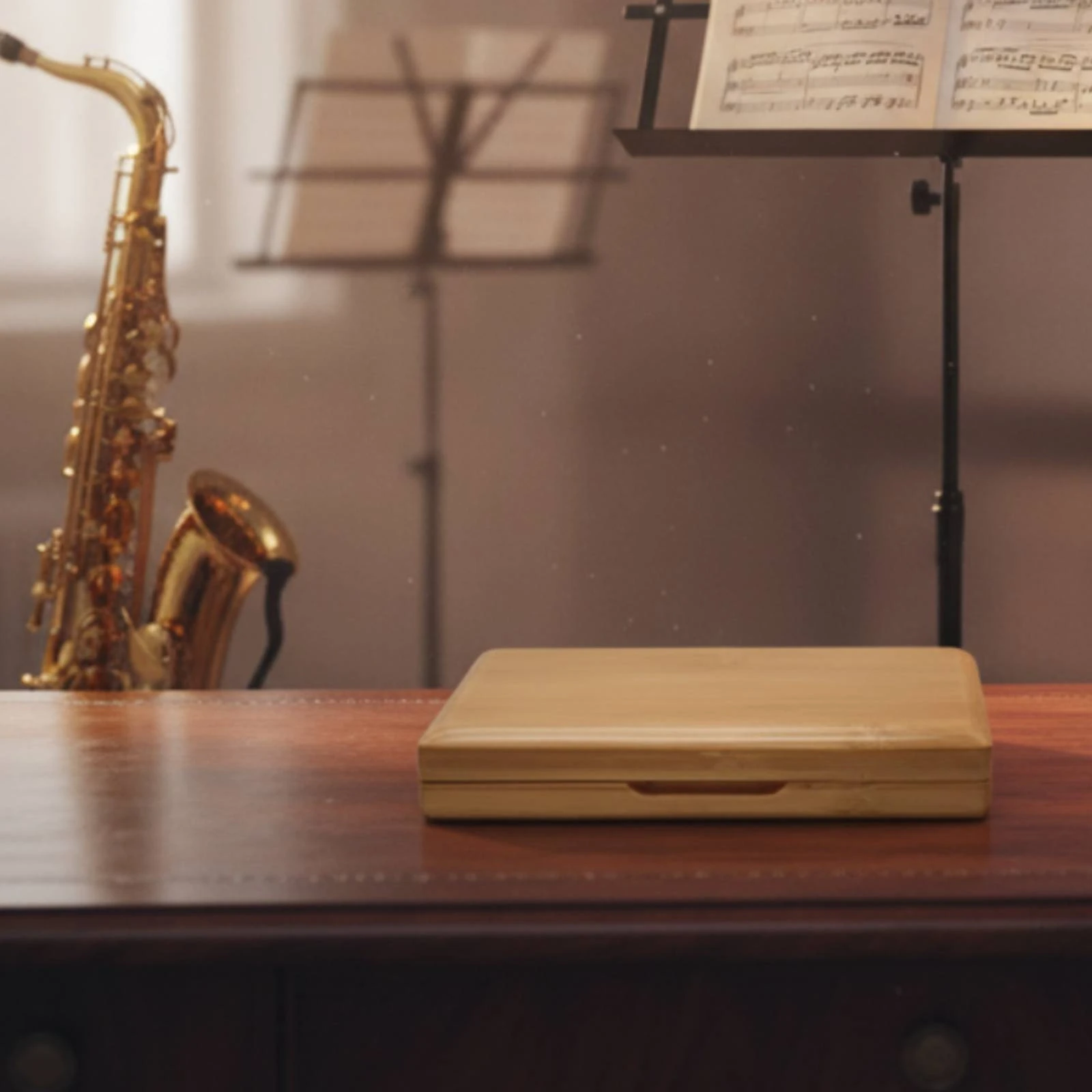 Étui pour embouchure en bambou, boîte de rangement avec fermeture attrayante, léger et portable pour saxophonistes