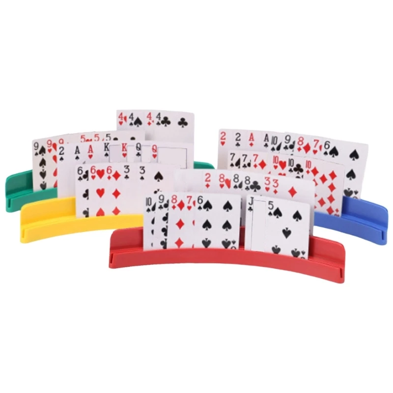 A1A2 Plastic Playing Card Holder Deck Stand Replacement Board Game Poker Seats Playing Card Holder for Organizing Cards