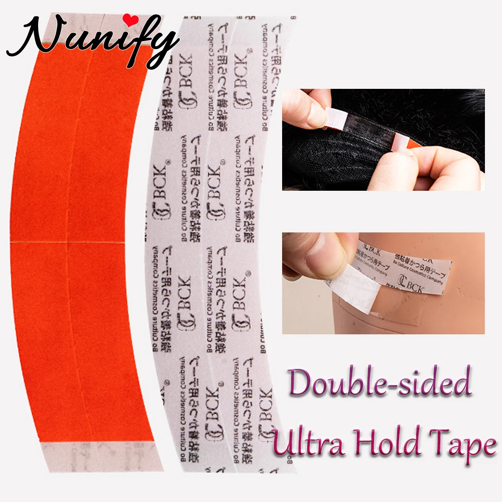 

Top Thin Hairpiece Wig Tape (72 Pieces) Curve Double Sided Adhesive Tape For Toupee Lace Front Wig Ultra Hold Waterproof Strips