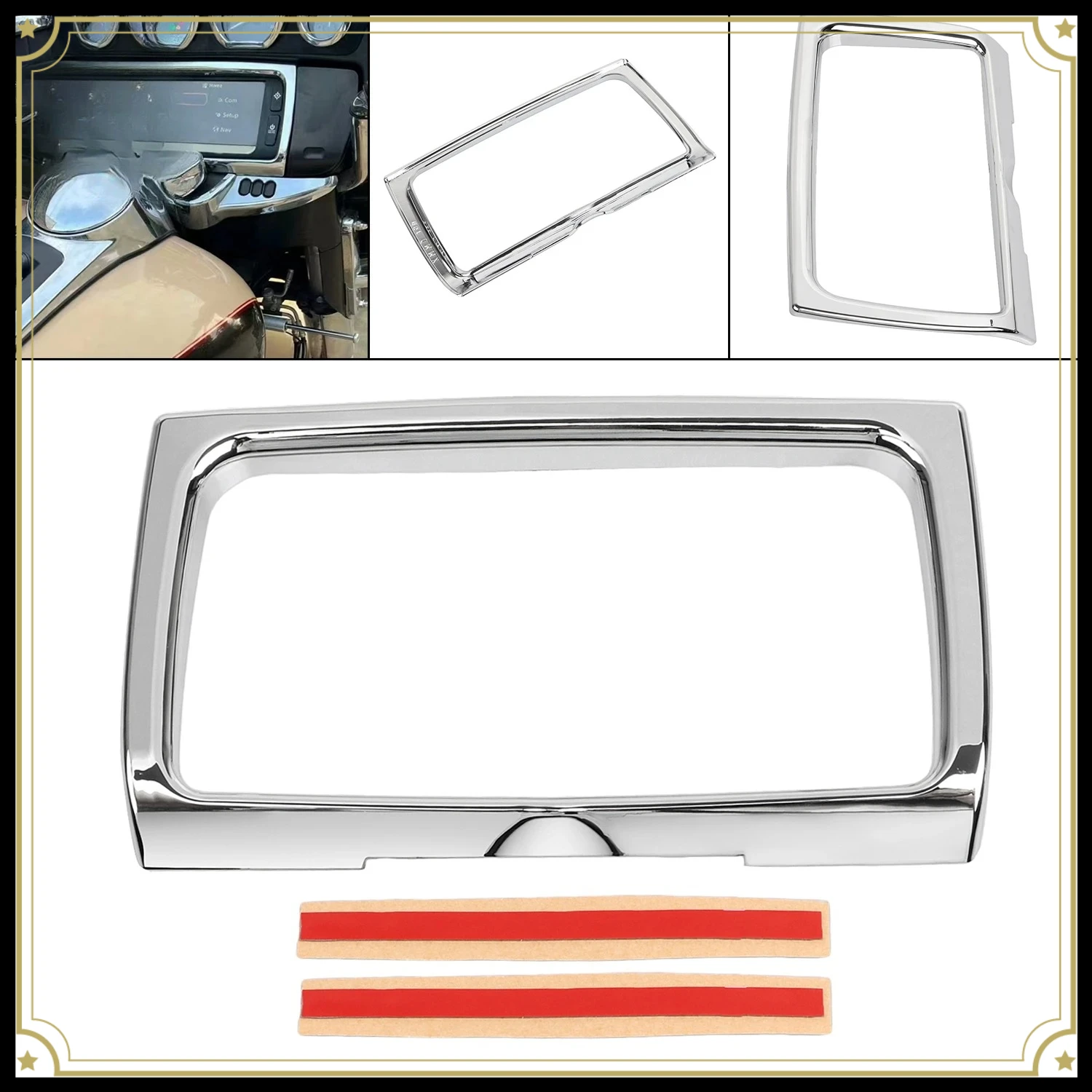 Accesorio Decorativo Cromado Tri-Line para Motocicleta Harley 2014-2023, Compatible con Electra Street Tri Glide FLHX Special Ultra Limited FLHTK