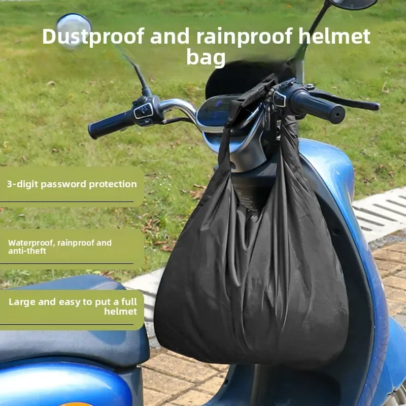 

Anti Theft Waterproof Helmet Bag with Combination Lock Large Capacity Motorcycle Rider Travel Outdoor Gear