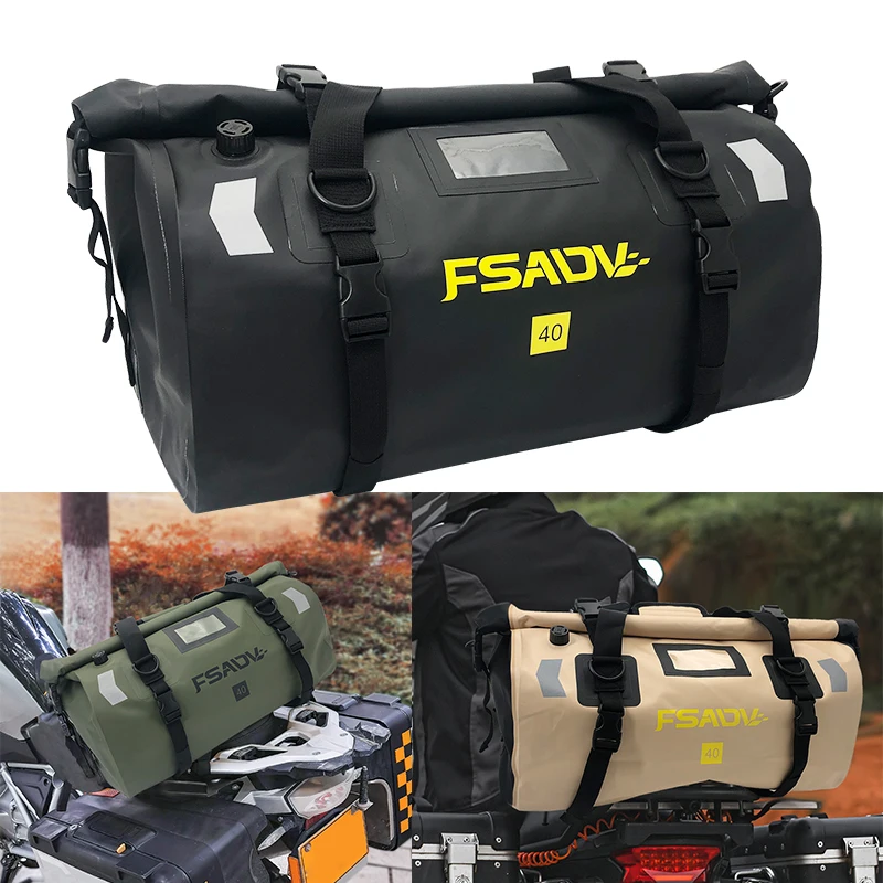 Universal Motorcycle Bags Waterproof Bag Tail Bag 40L 66L Motorbike Dry Duffel Bag for Travel,Motorcycling, Cycling,Hiking,Campi