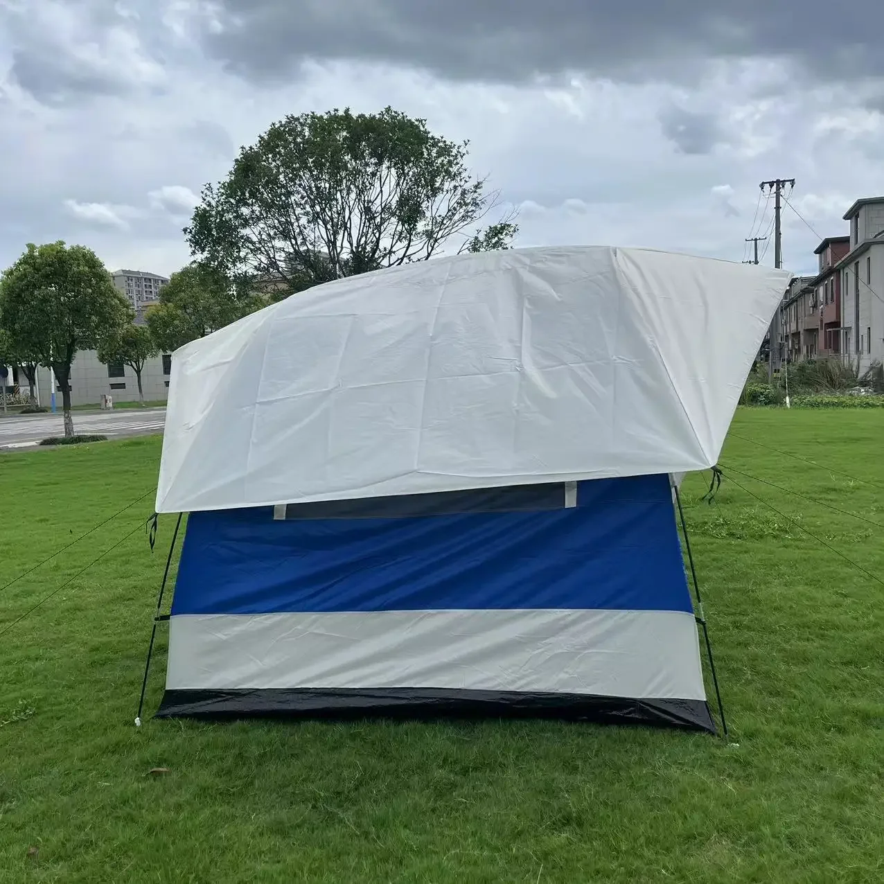Outdoor rear tent double-layer camping tourism rain protection and sun protection SUV car camping tent trunk car rear canopy