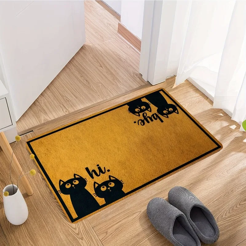 Cartoon Cats Welcome Floor Mat Absorbent Kitchen Carpet Non-slip Doorway Rug For Bedroom Living Room Bathroom Home Decorations