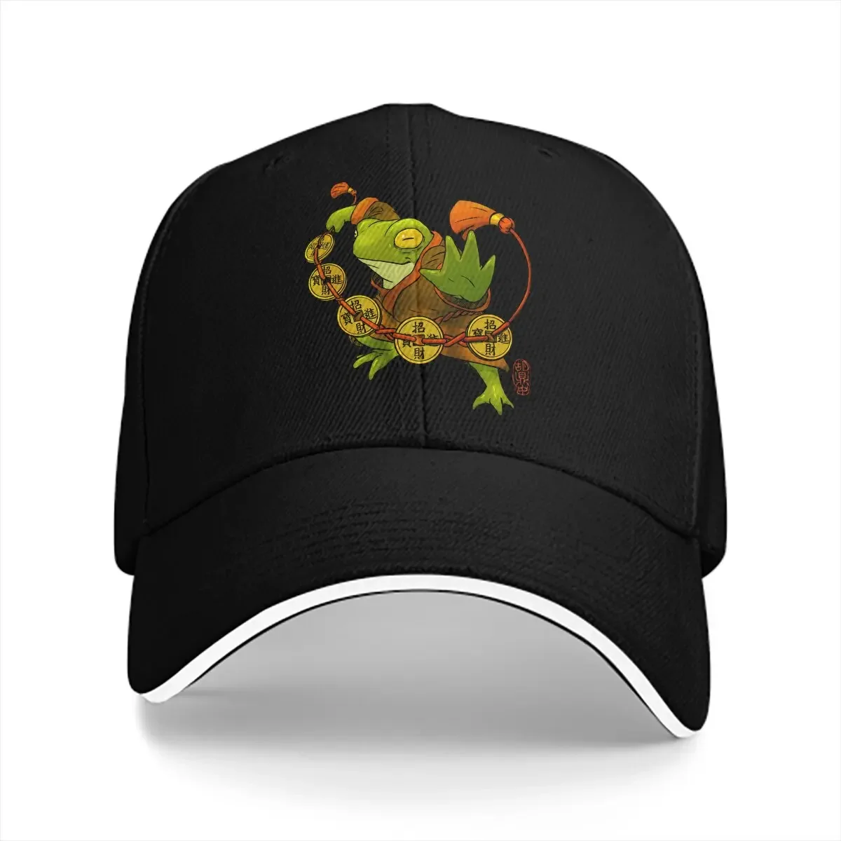 Lucky Coins Unisex Baseball Caps Peaked Cap Funny Frog Animal Sun Shade Hats for Men Women