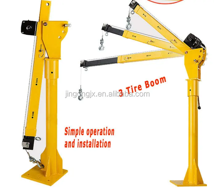 High Quality Small Pickup Truck Crane 500kg 1000kg 1 ton Mini Truck Mounted Crane With Electric Winch