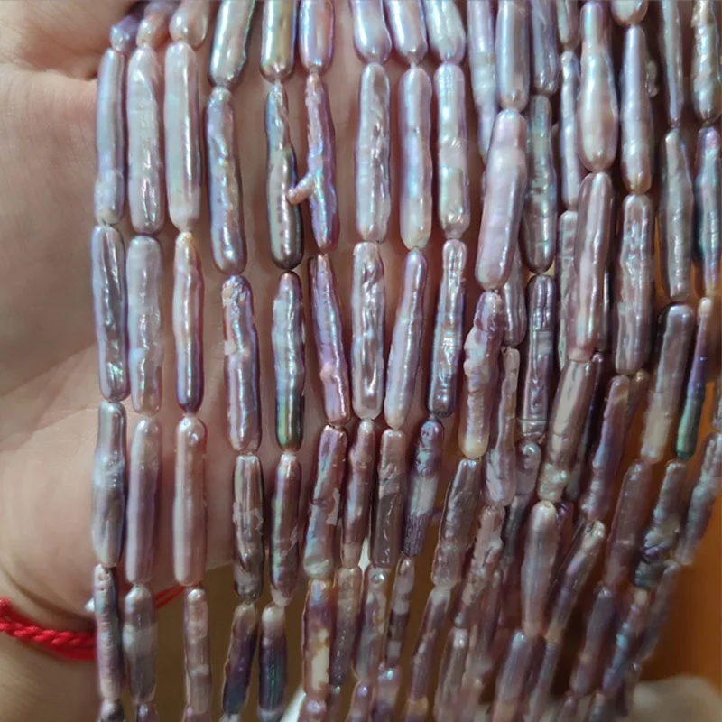 

16 inches 20-30mm Vertical Drilled Lavender Biwa Pearls Loose Strand