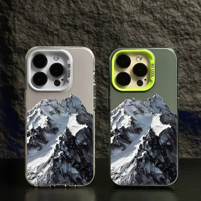 Beautiful Snow Mountain Phone Case For iPhone 16 15 14 13 12 11 Pro Max 78Plus XR XS MAX MINI Y2K Soft Girl Anti Fall Back Cover