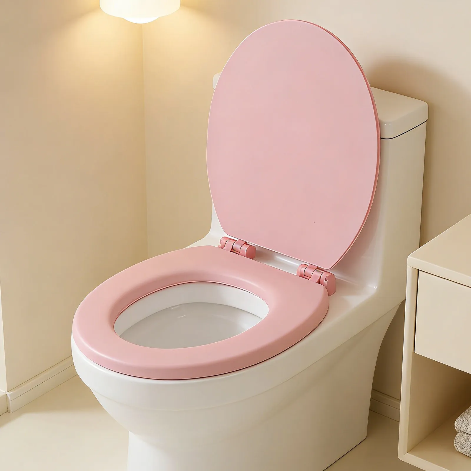 Padded Toilet Seat Soft Foam Toilet Seat Cover Elongated Replacement O-Shaped  Slow Close Accessory For Home Bathroom Upgrade