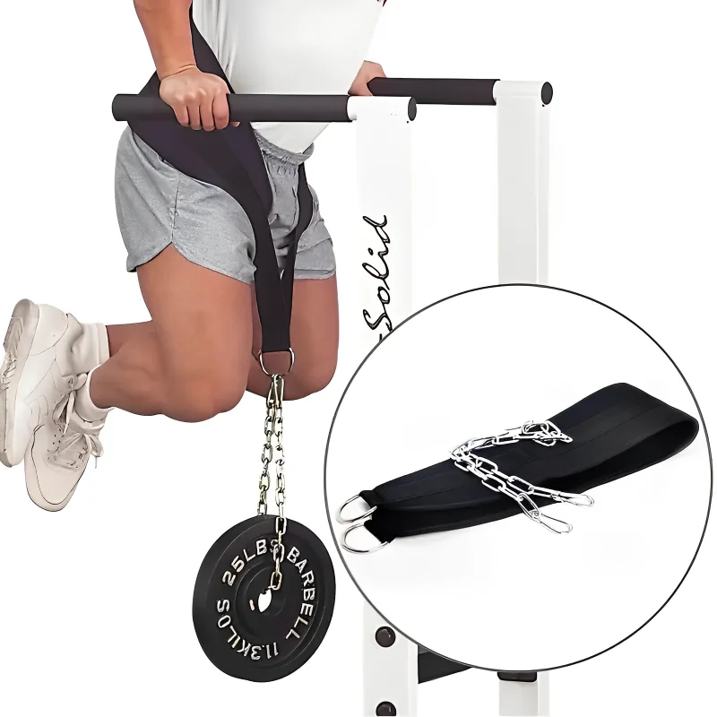 Weight Lifting Back Gym With Chain For Fitness Bodybuilding Pull Up Strength Training Load Waist Strap Thicken Belt Barbell