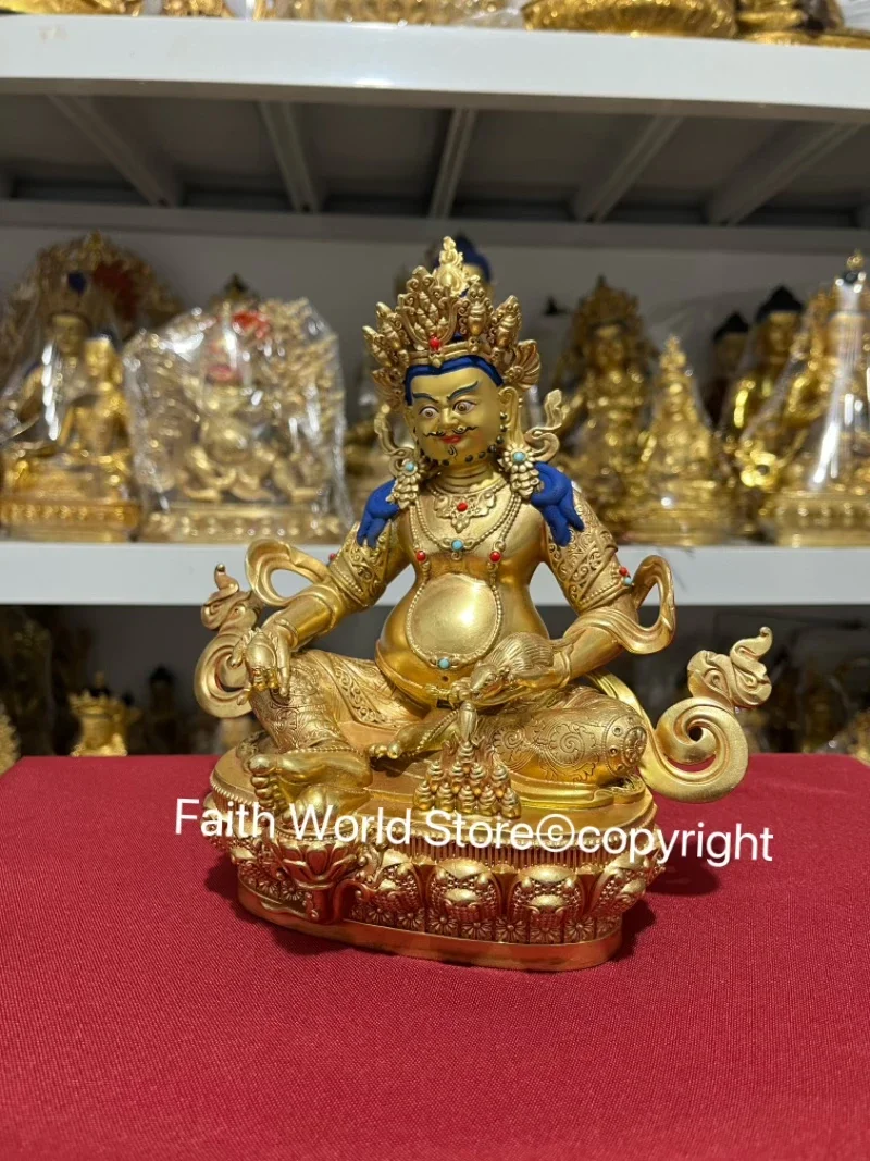 Exquisite Yellow Jambhala fortune god Buddha Tibet Thailand Buddha statue HOME family bring money good luck Real manufacturer