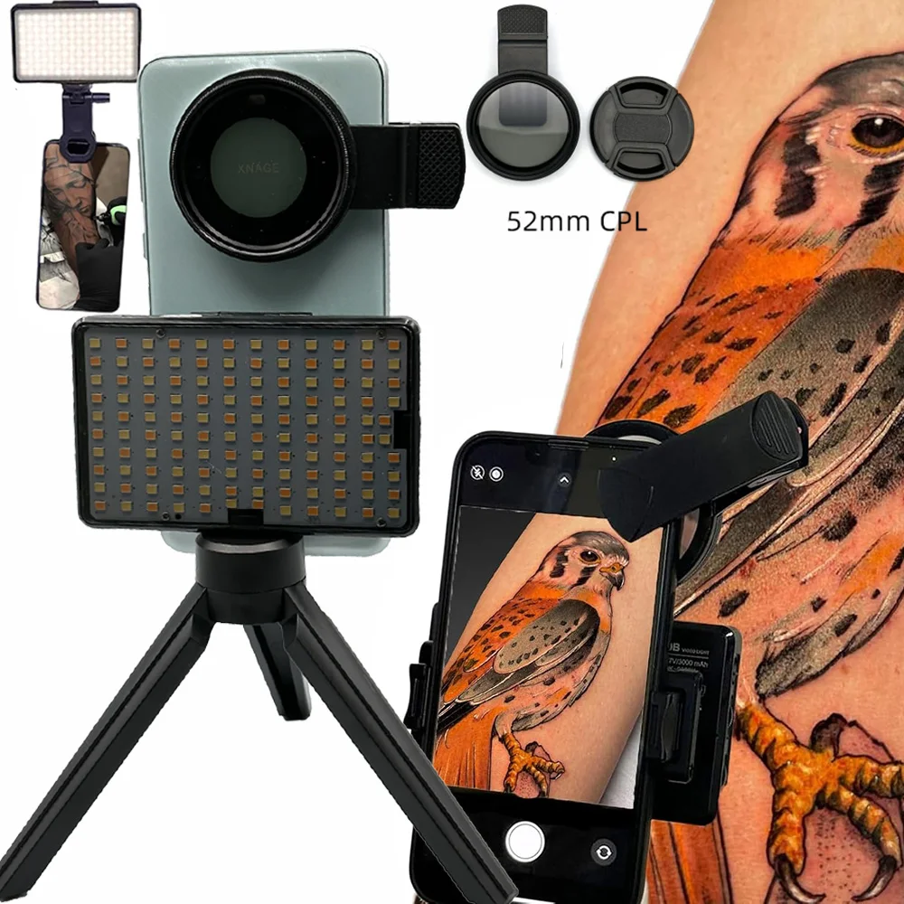 

Татуировка уменьшает отражающий свет с 52 мм Cpl. Заполняющий свет для татуировки. Поляризационный фильтр. Световой светильник для фотосъемки татуировок. Любой телефон.