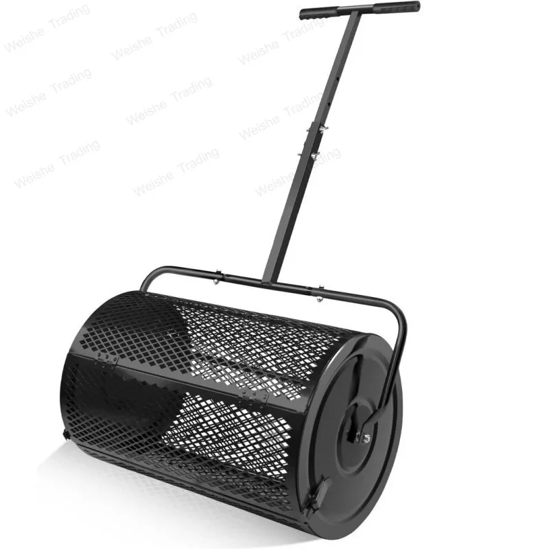 Fertilization push-pull boom spreader, iron basket roller covering soil surface dressing compost