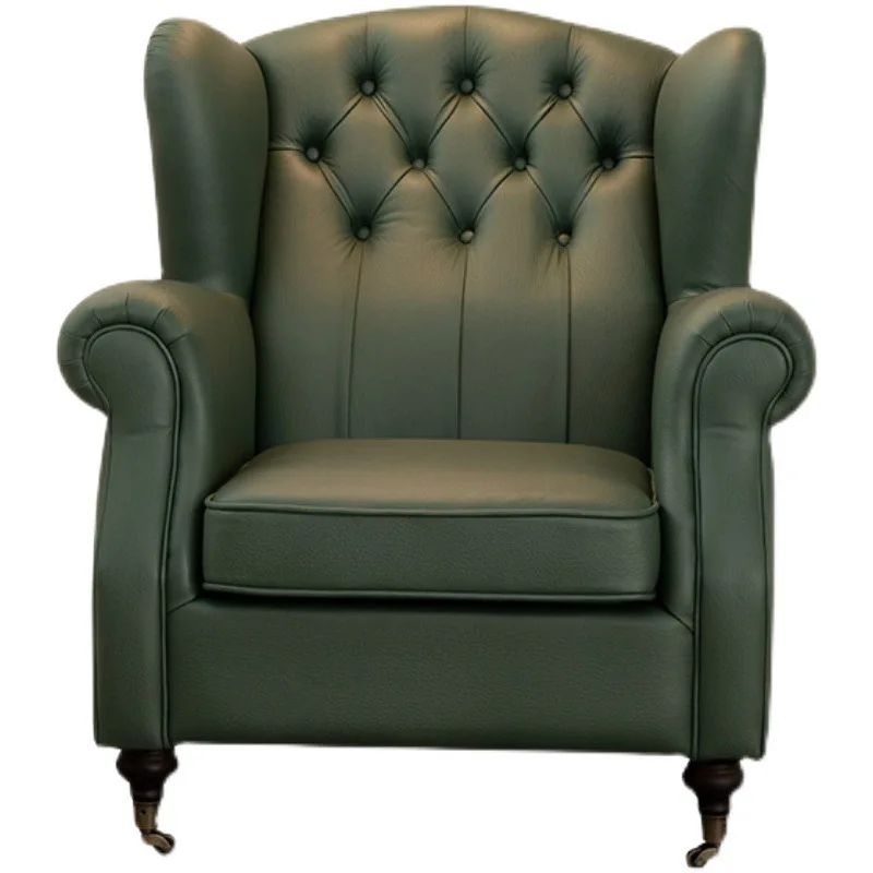 

American luxury technology cloth single sofa cigar chair classical armchair single leisure chair tiger stool small apartment