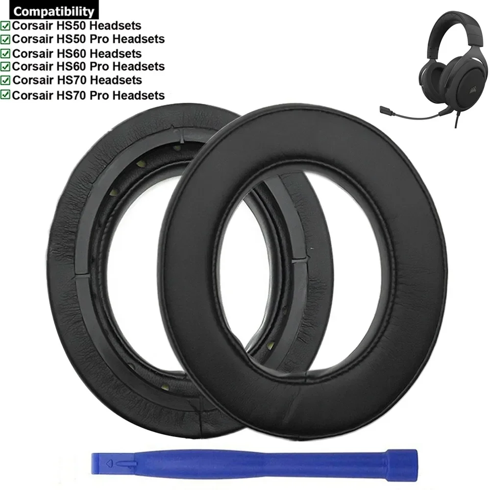 교체용 이어패드 헤드밴드 쿠션, 커세어 HS50, HS60, HS70 프로 헤드폰 헤드셋용, 컵 커버 수리 부품