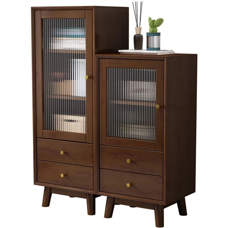 

Small apartment living room wine cabinet kitchen storage locker dining side high and low combination