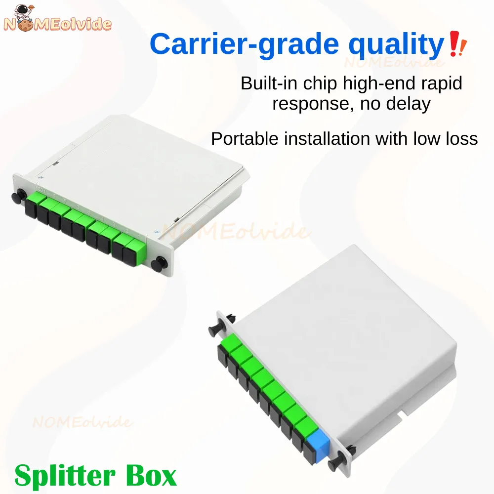 1pcs SC APC UPC PLC 1X8 Splitter Fiber Optical Box FTTH PLC Splitter Box with 1X8 Planar Waveguide Type Optical Splitter