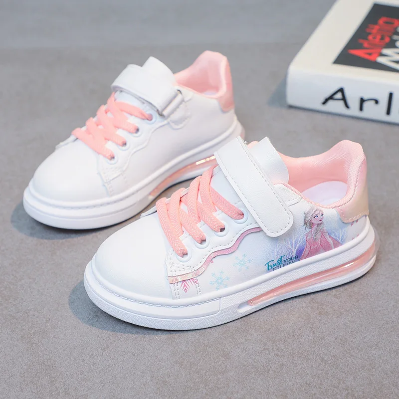 

2023 Spring New Children's Small White Shoes Leather Sneakers for Girls CuHK Children Leisure Elementary School Board Kids Shoes