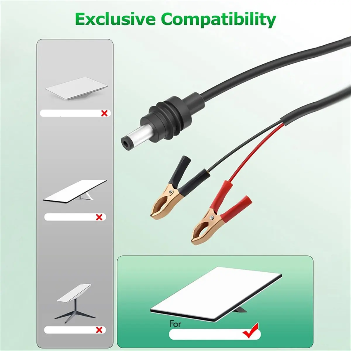 12V Adapter Direct to Battery 12V-48V Alligator Clips to DC Power Cable for Mini Accessories