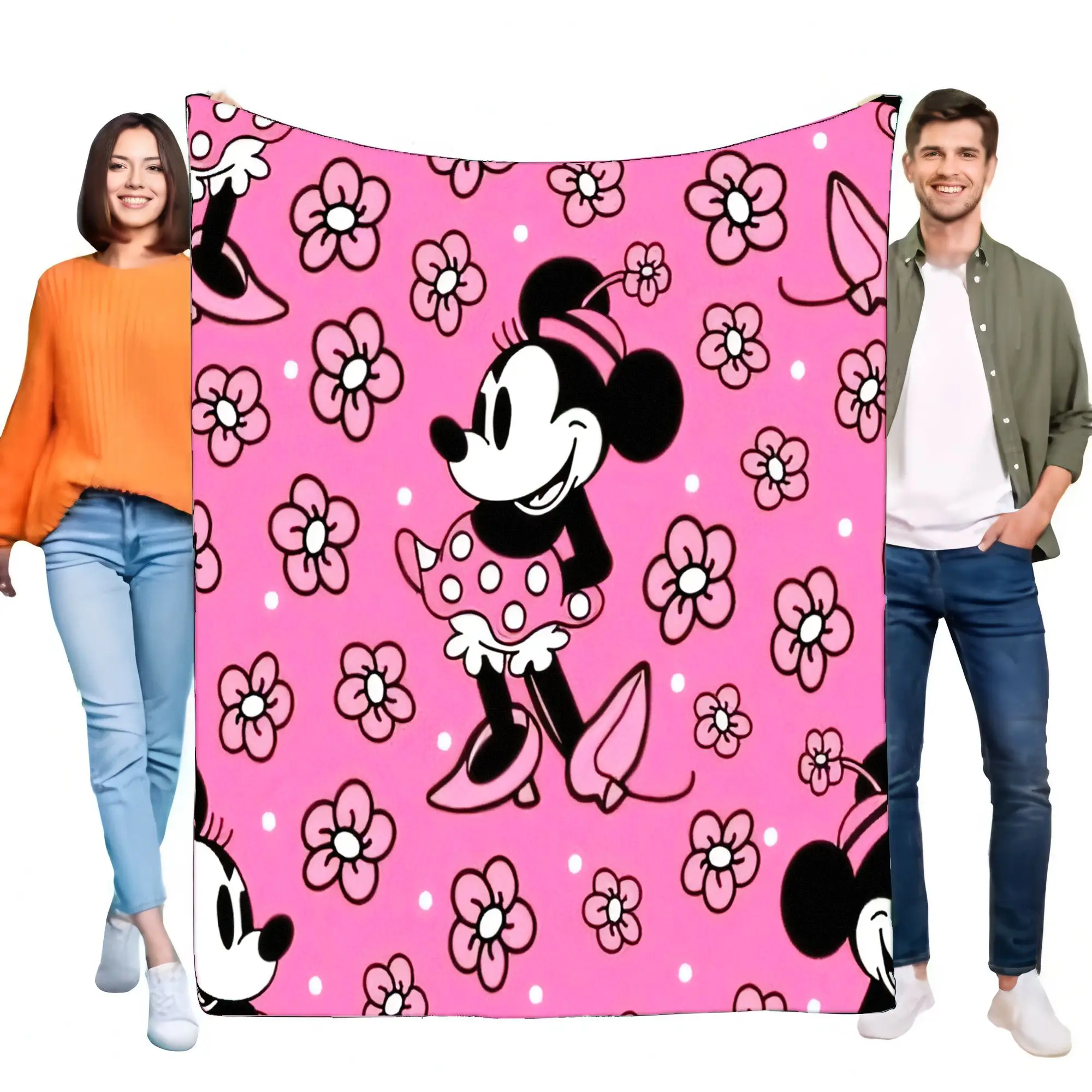 Minnie Mouse Blanket Soft Cozy Fleece Throw for Kids Lightweight Sofa Bed Decor Birthday Gift for Girls
