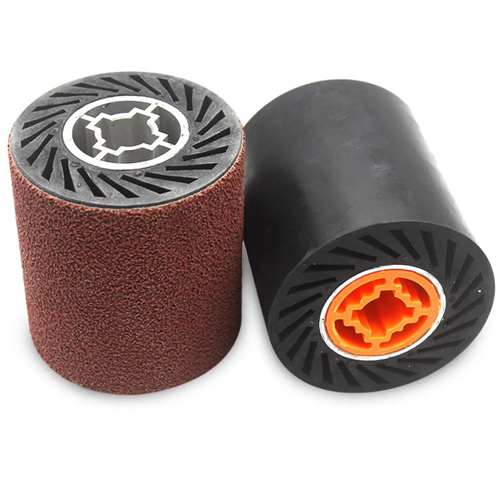 Rubber Wheel Sandpaper Sleeves 5 Pack 92mm x 100mm Emery Cloth for Wire Drawing Polishing and Deburring Stainless Steel Parts