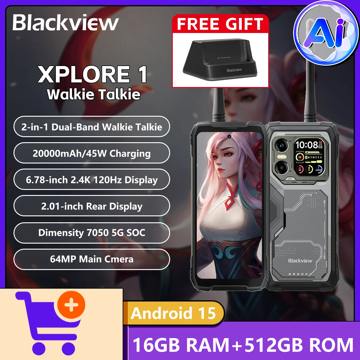 Blackview XPLORE 1 Walkie Talkie 5G AI Rugged Phone 2.1