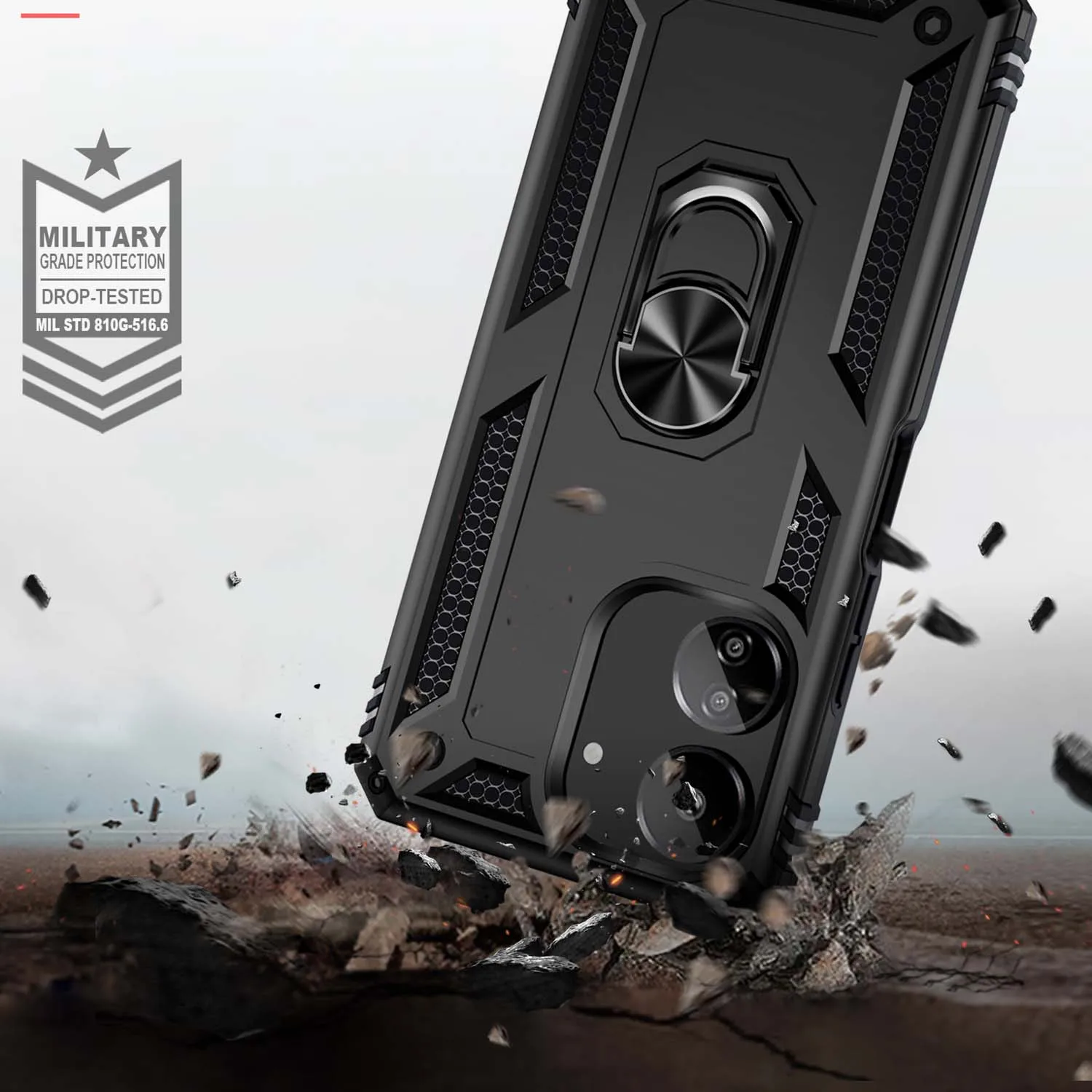 Shockproof Armor For Redmi 13C 12C 10C 9C 10A 9A 9T A3 A2 A1 Case Phone Ring Stand Bumper Silicone Phone Back Cover