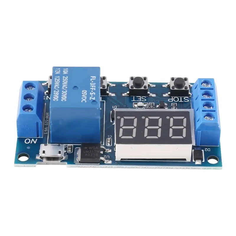 BAAJ-10X HW-521 Digital Time Delay 1 Way Relay Trigger Cycle Timer Delay Switch Circuit Board Timing Control Module