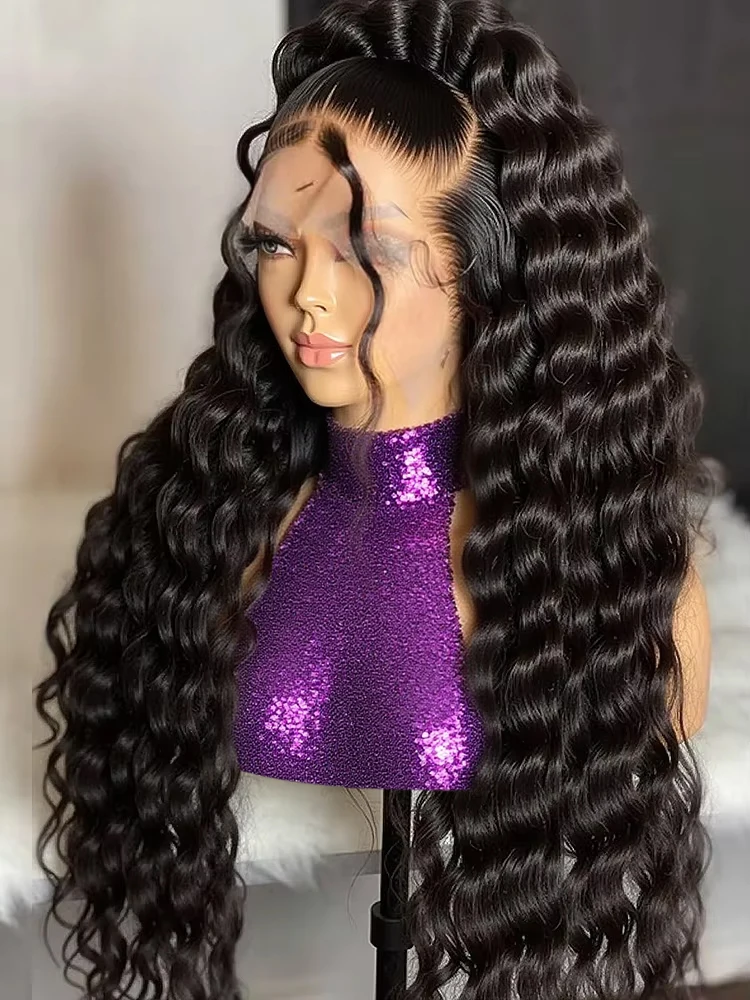 

Свободная глубокая волна 13x6 Парик из натуральных волос на кружеве спереди Бразильский 300% Плотность 40 дюймов Вьющиеся волнистые HD 13x4 360 Полный парик фронтальной части шнурка