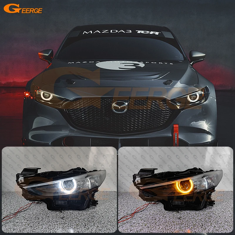 For Mazda 3 Mazda3 Axela BP 2019 2020 2021 2022 2023 2024 Ultra Bright A/W Switchback SMD LED Angel Eyes Kit Halo Rings