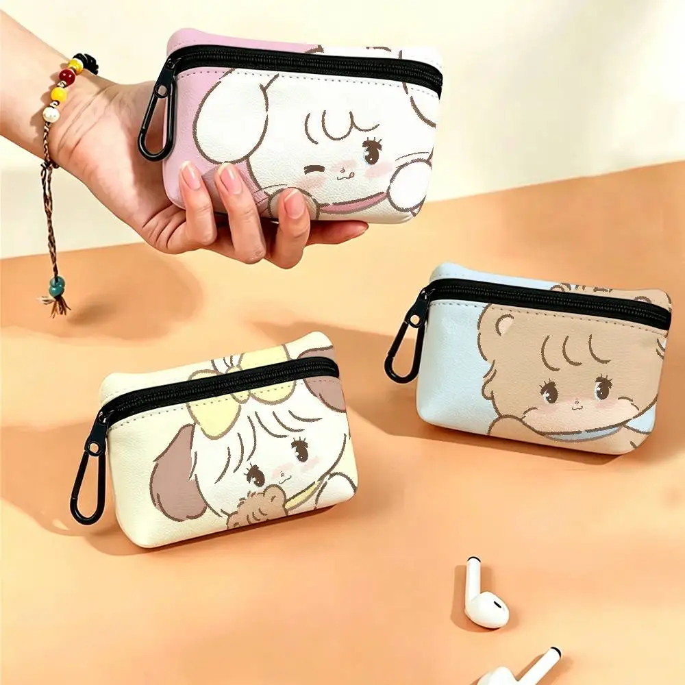Cute Cat Mikko I-illustrations Wear-resistant Oxford Cloth Coin Purse Portable Backpack Hanging Card Storage Bag