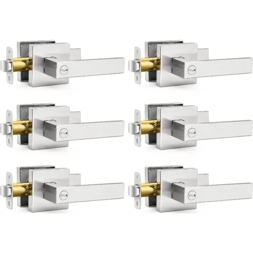 Home.6 حزمة مربع الباب رافعة الخصوصية قفل الباب مقبض، مقابض الأبواب الداخلية غرفة التخزين الحمام مجموعة عكسها #1