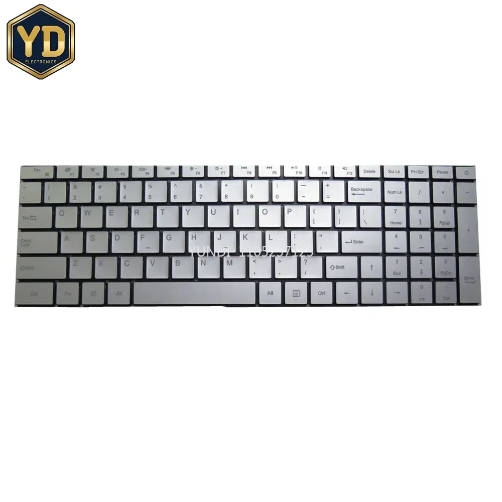 Клавиатура для ноутбука YD Frbby V16 pro, английская, США, с подсветкой, серебристая, новая