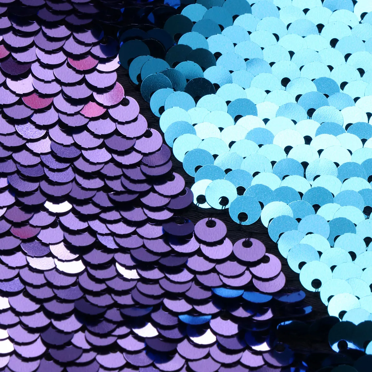 Blue Purple Sequin Backpack Premium Cloth Large Capacity Mermaid Drawstring Sack for Travel Hiking Beach School Women