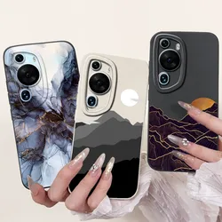 For Huawei P60 P60Art P60Pro Funda Shell Cow Print Love Heart P60 Pro Liquid Silicone TPU Back Cover Soft Phone Case Anti-knock