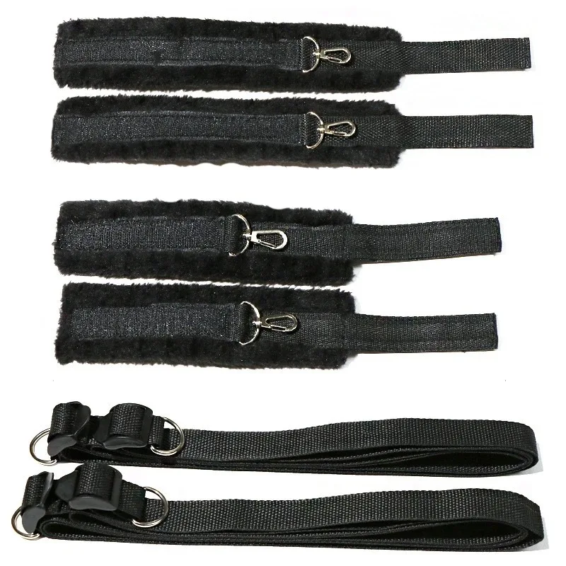 Bed Restraint System BDSM Bondage Kit Adjustable Wrist Ankle Cuffs Handcuffs Open Leg Strap SM Sex Toys For Couples Women Adult view 6