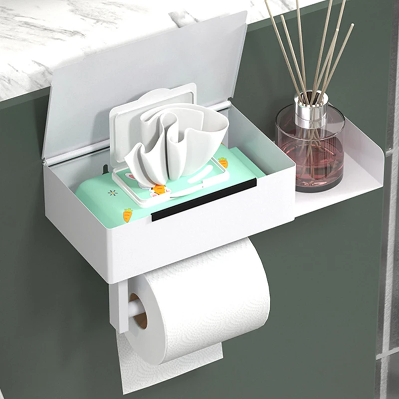 

Tissue holder, non perforated toilet paper holder, bathroom privacy tissue box, roll paper holder wet wipe box