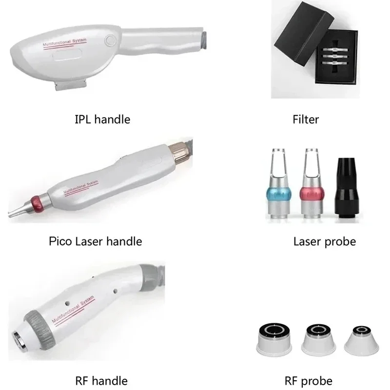 2024 New Trend 3 In 1 Portable Multifunction Beauty Machine Laser Hair Tatoo Removal Machine IPL+RF+Nd Yag Laser Machine