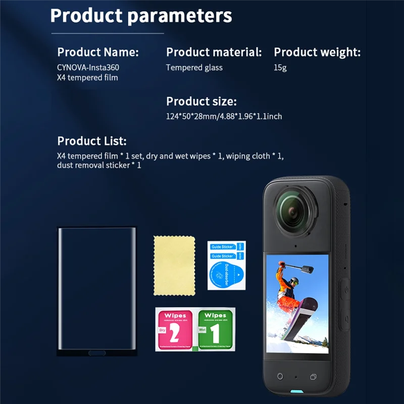 Защитная пленка из закаленного стекла для Insta360 X4, защитная пленка для экшн-камеры Insta360 X4, аксессуары
