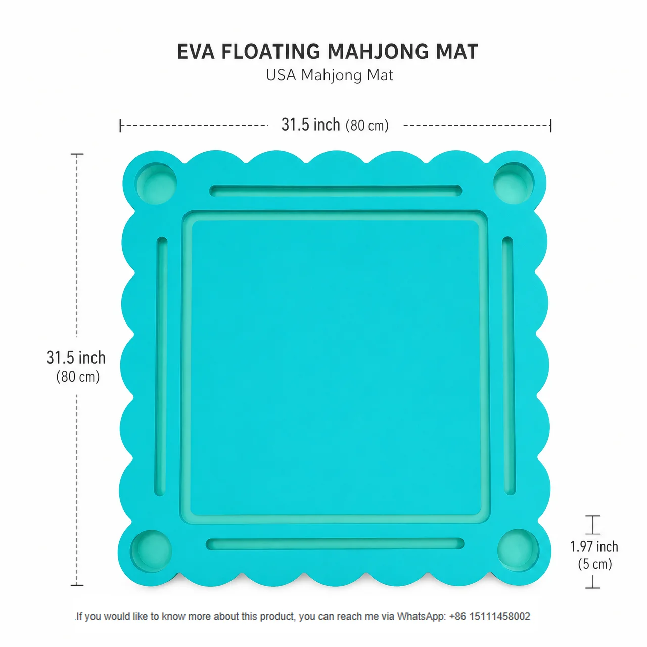 American Mahjong Floating Mat 31.5 Inch EVA Foam Macaron Color Anti-Slip Waterproof Foldable Eco-Friendly Portable Classic