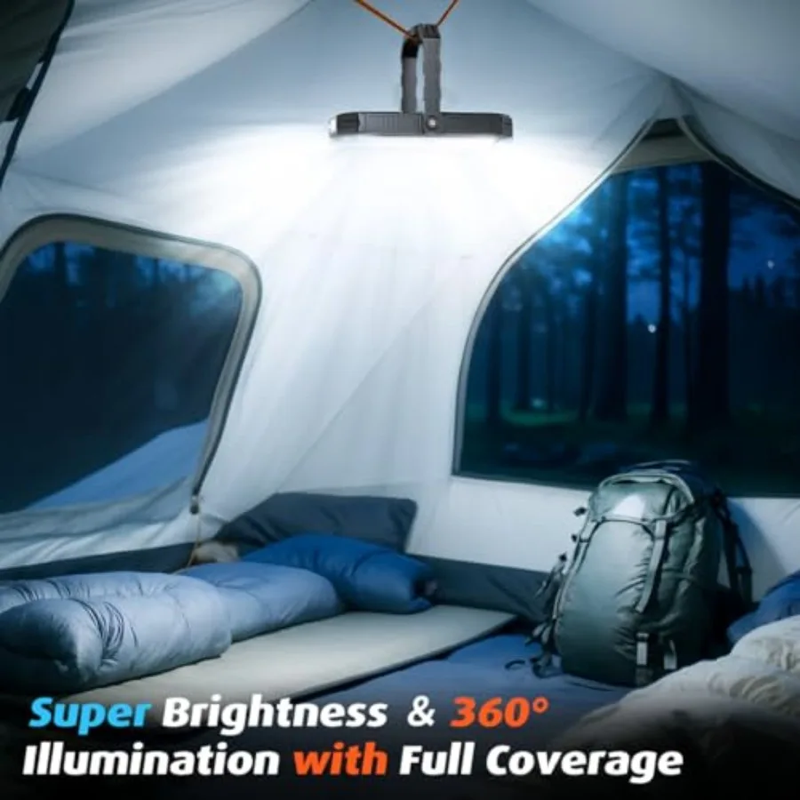 10000mAh Rechargeable LED Camping Lantern with LCD Display, 12 Light Modes, Dimmable and Waterproof, 120+ Hours Portable Light