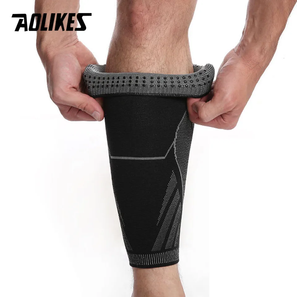 AOLIKES 1PCS Compression Calf Sleeve Basketball Volleyball Support Calf Elastic Cycling Leg Warmers Football Sport Leg Sleeve