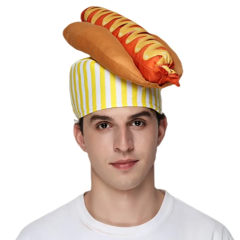 EraSpooky Adult Funny Hot Dog Hats Food Party Halloween Costume Accessories for Men Women Purim Carnival Party