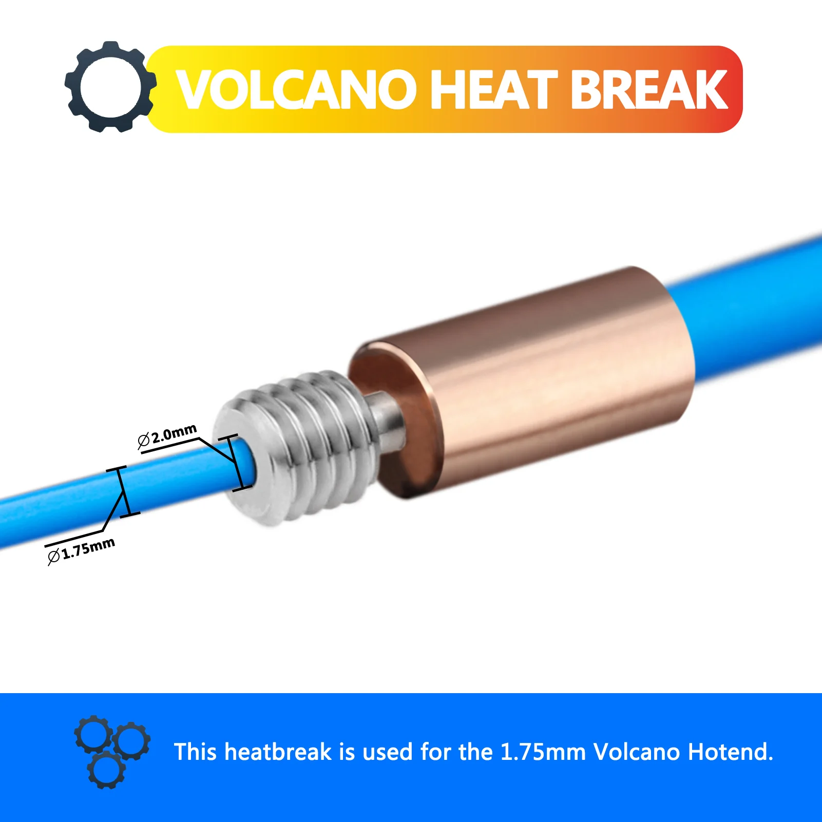 V6 Bimetal Heatbreak rame titanio Upgrade gola per artiglieria Sidewinder X1 X2/Genius ,Pro volcano PT100 connettore dissipatore di calore