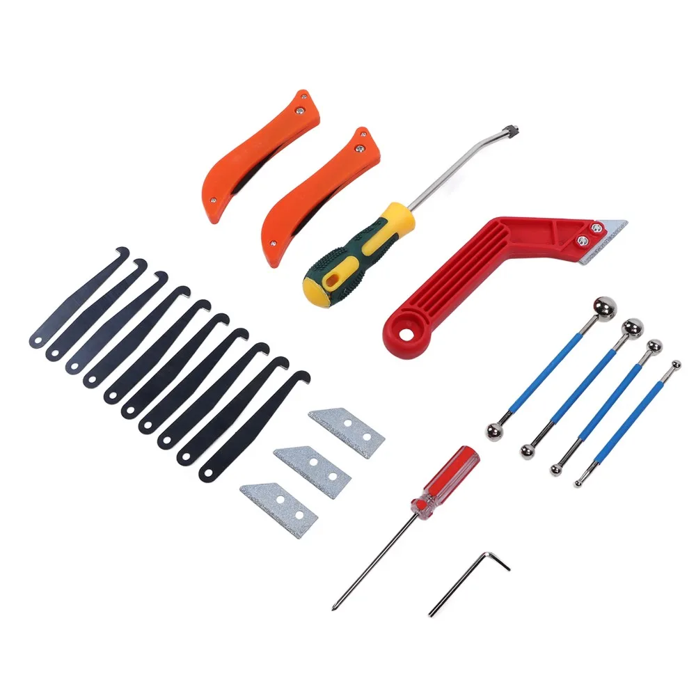 22pcs Anti Slip Handle Grout Removal Tool Removable Blades Tile Joint Cleaning Brush Tile Grout Cleaner Caulking Edge Tool