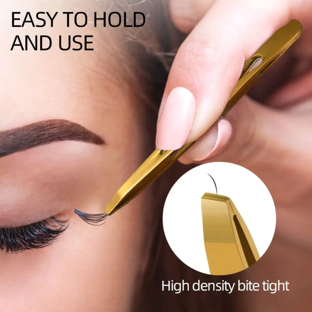 Pincettes à sourcils en acier inoxydable, pointe pointue, bouche Oblique, multifonctions et portables, 4 pièces/ensemble