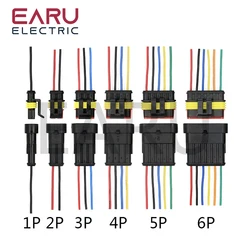 1set AMP 1P 2P 3P 4P 5P 6P Way Waterproof Electrical Auto Connector Male Female Plug with Wire Cable harness for Car Motorcycle