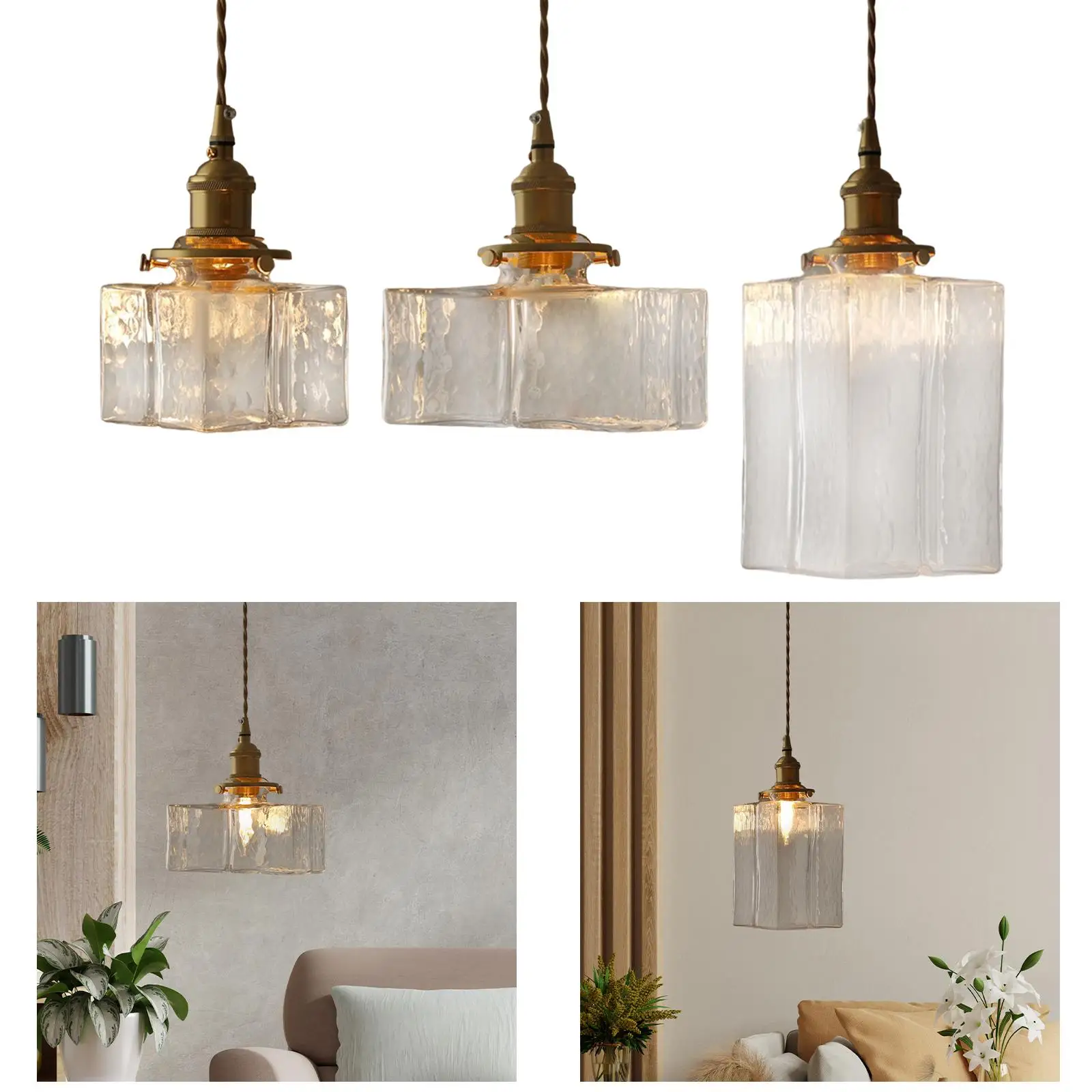 Modern Glass Chandelier Classic Lightshade Durable Hanging Lamp Pendant Light