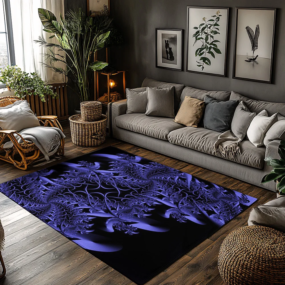 

Tuniu темно-фиолетовый ковер с цветочным принтом, нескользящий домашний ковер для гостиной, коврик для двери, кухонный коврик