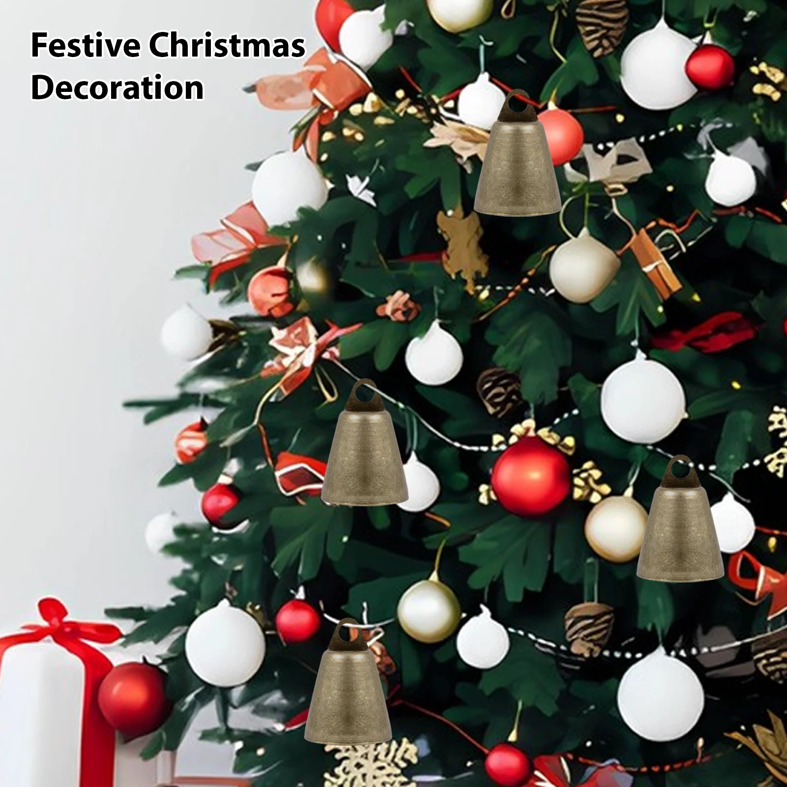 6 قطعة أجراس معلقة الرياح الدقات جلجل جرس DIY بها بنفسك الحديد جرس صغير قلادة لشجرة عيد الميلاد حفلة جو احتفالي زينة